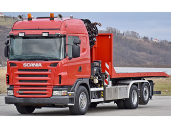Crane truck, Hook lift truck Scania G 400 * Abschleppwagen 6,40m* KRAN + FUNK * TOP: picture 4