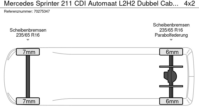 Small van Mercedes-Benz Sprinter 211 CDI Automaat L2H2 Dubbel Cabine Navi Trekhaak Airco L2 8m3 Airco Dubbel cabine Trekhaak: picture 18